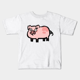 Cute Cartoon Piggy Surprise Kids T-Shirt